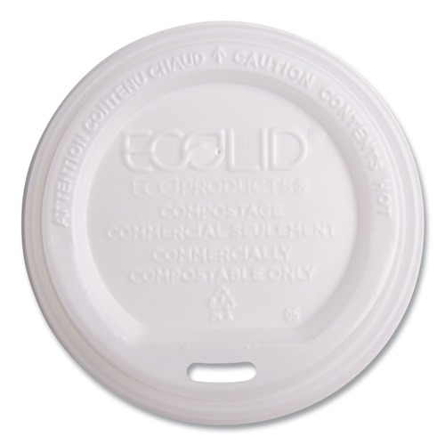 Customer Appreciation Sale - Save up to $60 off | Eco-Products EP-ECOLID-W 10 - 20 oz. EcoLid Renewable/Compostable Hot Cup Lid - White (800/Carton) image number 0