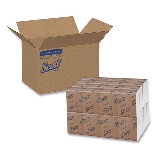 Paper Towels and Napkins | Scott 98720 12 in. x 7 in. 1-Ply Low-Fold Dispenser Napkins - White (8000/Carton) image number 0