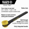 Klein Tools KT152T 4-in-1 Lineman's Slim Ratcheting Wrench image number 1