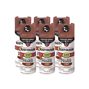 Rust-Oleum Stops Rust 5-in-1 Spray Paint, Rusty Metal, 12 oz Aerosol Can, 6/Carton
