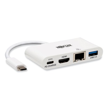 Tripp Lite USB-C 4K HDMI USB-A PD Charging 4K Dock with Charging and Ethernet - White