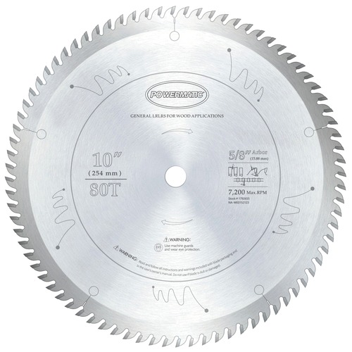 Circular Saw Blades | Powermatic PM9-1792655 10-in General Circular Saw Blade image number 0