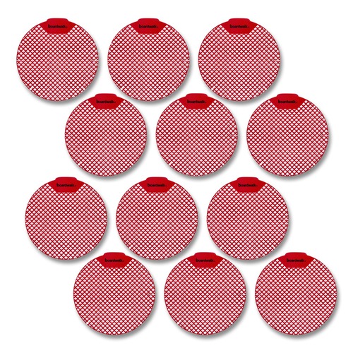 Cleaning & Janitorial Supplies | Boardwalk FGVIN-P-012I072M-20-21430 1.8 oz. Urinal Screen - Cherry Scent, Red (1-Dozen) image number 0
