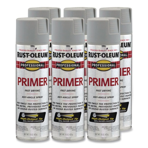 Painting | Rust-Oleum 7582838 Professional 15 oz Spray Paint - Flat Gray (6/Carton) image number 0