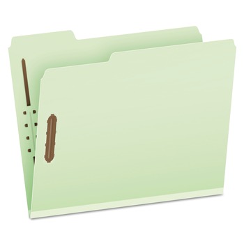 Pendaflex 1/3-Cut Tabs 3 in. Expansion 2 Fasteners Letter Size Heavy-Duty Pressboard Folders with Embossed Fasteners - Green (25/Box)