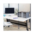 Office Jansan | Bankers Box 6171301 19.5 in. x 12.38 in. x 10.25 in. 8 Letter Compartments Decorative Sorter - Black/White Brocade image number 3