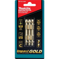 Bits and Bit Sets | Makita B-49622 Impact Gold 3 Pc Assorted 2-1/2 in. Double-Ended Power Bits image number 2