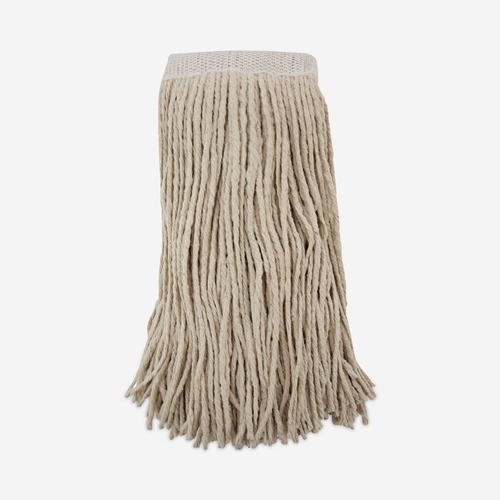 Office Jansan | Boardwalk BWK324C 24 oz. Premium Saddleback Head Cotton Fiber Mop Head - White (12/Carton) image number 0