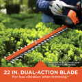 Hedge Trimmers | Black & Decker LHT2220 20V MAX Lithium-Ion Dual Action 22 in. Cordless Electric Hedge Trimmer Kit (1.5 Ah) image number 6