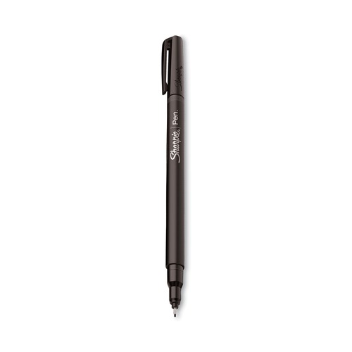  | Sharpie 2083009 Fine 0.4 mm Stick Water-Resistant Ink Porous Point Pen Value Pack - Black Ink, Black Barrel (36/Pack) image number 0