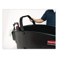 Trash Cans | Rubbermaid Commercial FG9W7300BLA Executive Series Mega Brute 120 Gallon Plastic Rectangular Mobile Container - Black image number 3