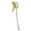 Office Jansan | Impact 60192491 9.88 in. Tube Chemical Resistant Trigger Sprayer Fits 32 oz. Bottles - Yellow/White (24/Carton) image number 2