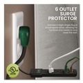 Office Electronics & Batteries | GoGreen Power GG-16106MSBK 6 ft. Cord 250 Joules 6-Outlet Surge Protector - Black image number 2