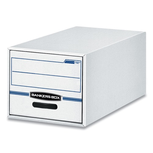  | Bankers Box 00722 STOR/DRAWER Basic Space-Savings 16.75 in. x 19.5 in. x 11.5 in. Legal File Storage Drawers - White/Blue (6/Carton) image number 0