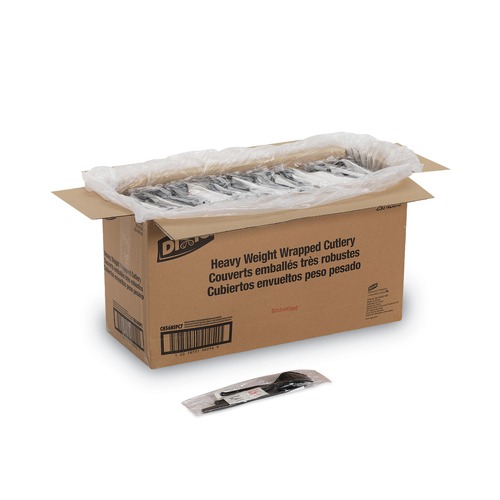 Cutlery | Dixie CH56NSPC7 Wrapped Fork/Knife/Spoon/Napkin Packets - Black (250/Carton) image number 0