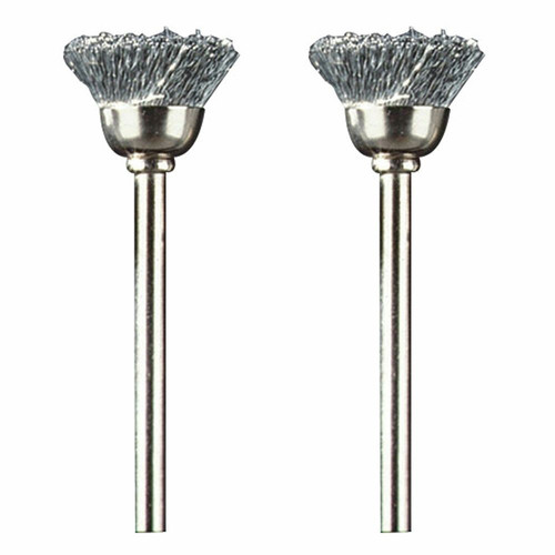 Grinding Sanding Polishing Accessories | Dremel 442-02 1/2 in. Carbon Steel Brushes (2-Pack) image number 0