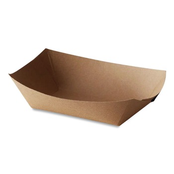 Bagcraft EcoCraft Paper Food Tray with 2-lb. Capacity - Natural (1000/Carton)