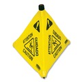 Safety Equipment | Rubbermaid Commercial FG9S0100YEL 3-Sided Fabric 21 in. x 21 in. x 30 in. Multilingual Pop-Up Wer Floor Safety Cone - Yellow image number 3