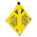 Safety Equipment | Rubbermaid Commercial FG9S0100YEL 3-Sided Fabric 21 in. x 21 in. x 30 in. Multilingual Pop-Up Wer Floor Safety Cone - Yellow image number 3