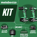 Combo Kits | Metabo HPT KC18DDXM 18V Brushless Lithium-Ion Cordless Compact Drill Driver / Impact Driver Combo Kit (1.5 Ah) image number 1