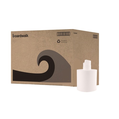 Paper Towels and Napkins | Boardwalk SOD410321 7.6 in. x 8.9 in. 2 Ply Center-Pull Roll Towels - White (6/Carton) image number 0