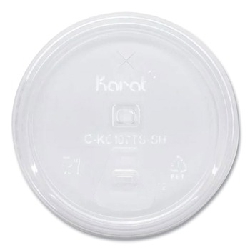Karat C-KC107TS-SH Strawless Sipper Plastic PET Lids Fits 32 oz. Cold Cups - Clear (1000/Carton)