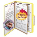 File Folders | Smead 18734 Four-Section Pressboard Top Tab Classification Folders - Yellow/Legal Size (10/Box) image number 0