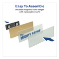 Office Jansan | Avery 71203 The Mighty Badge 3 in. x 1 in. Horizontal Inkjet Name Badge Holder Kit - Gold (10/Pack) image number 3