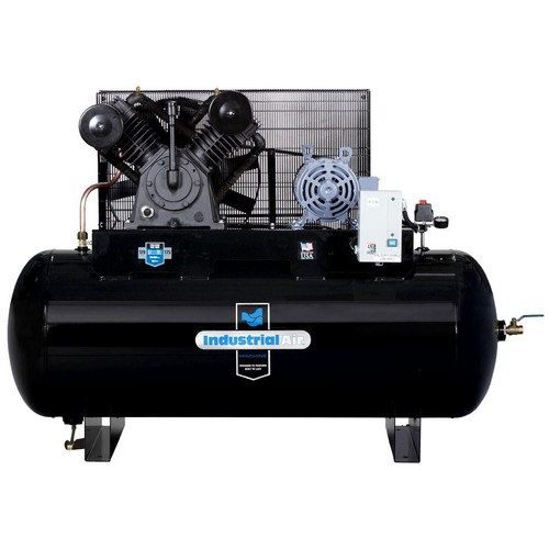 Stationary Air Compressors | Industrial Air IH9919910 10 HP 120 Gallon Oil-Lube Horizontal Stationary Air Compressor with Aosmith Motor image number 0