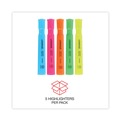 Office Jansan | Universal UNV08860 Chisel Tip Assorted Color Desk Highlighters (5/Set) image number 5