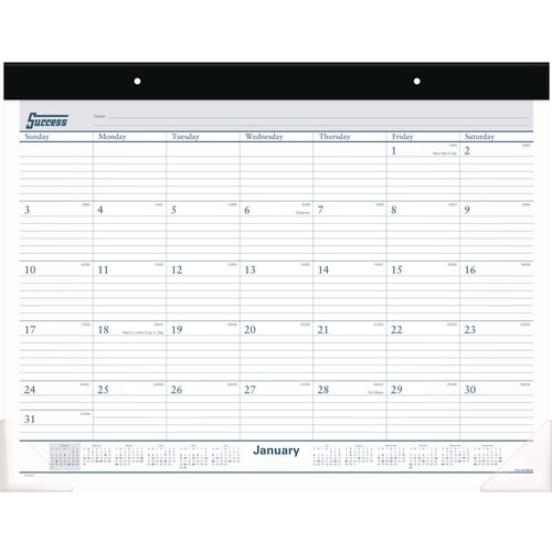  | AT-A-GLANCE ST2400 12 Month: Jan 2026 to Dec 2026 21.75 in. x 17 in. Desk Pad - White Sheets, Black Binding/Clear Corners image number 0