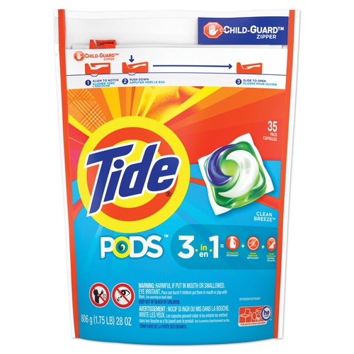  | Tide 93126 35-Pods/Pack Laundry Detergent - Clean Breeze image number 0