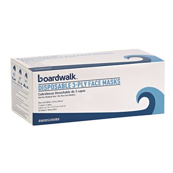 Boardwalk 3-Ply General Use Face Mask - Blue (50/Box)