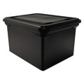 Office Jansan | Advantus 34052 14.25 in. x 18 in. x 10.88 in. Letter/Legal File Tote with Lid - Black image number 0
