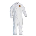 Bib Overalls | Ansell KCC 44313 A40 Elastic-Cuff and Ankles Coveralls - Large, White (25/Carton) image number 0