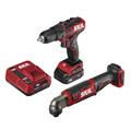 Combo Kits | Skil CB743001 12V PWRCORE12 Brushless Lithium-Ion 1/2 in. Cordless Drill Driver and 1/4 in. Hex Right Angle Impact Driver Combo Kit (2 Ah) image number 0