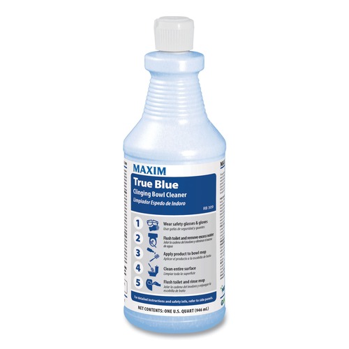 Cleaning & Janitorial Supplies | Maxim 030900-12 True Blue 32 oz. Bottle Clinging Bowl Cleaner - Mint Scent (12/Carton) image number 0