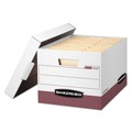 Office Jansan | Bankers Box 07242 12.75 in. x 16.5 in. x 10.38 in. R-KIVE Heavy-Duty Letter/Legal Storage Boxes - White/Red (12/Carton) image number 0