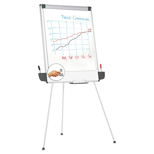  | Universal UNV43031 29 in. x 41 in. Tripod-Style Dry Erase Easel - White/Silver image number 0