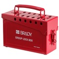 Tool Storage Accessories | Brady 65699 Portable Metal Group Lock Box - Small, Red image number 1