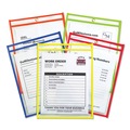  | C-Line 43910 75 in. Assorted 5 Colors 9 in. x 12 in. Stitched Shop Ticket Holders - Neon  (25/Box) image number 3