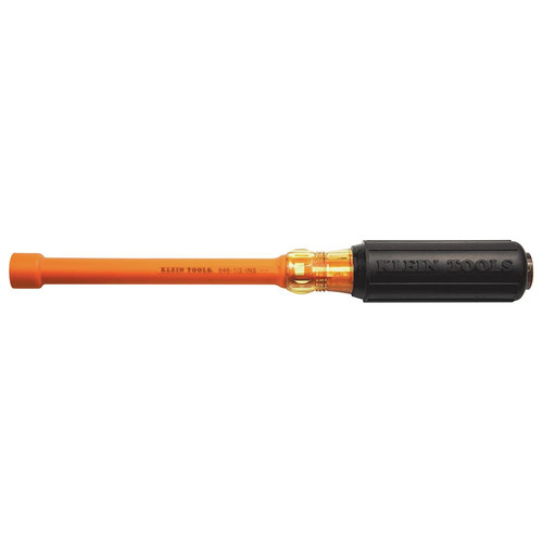 Nut Drivers | Klein Tools 646-1/2-INS Insulated 1/2 in. Hex Nut Driver with 6 in. Hollow Shaft image number 0