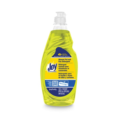 Cleaning & Janitorial Supplies | Joy 45114 38 oz. Bottle Dishwashing Liquid - Lemon Scent image number 0