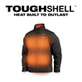 Heated Jackets | Milwaukee 204B-20L M12 TOUGHSHELL Lithium-Ion Cordless Heated Jacket (Jacket Only) - Large, Black image number 3