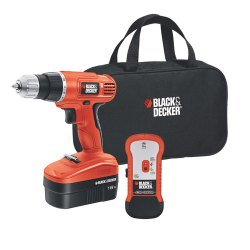 Drill Drivers | Black & Decker GCO18SFB 18V Cordless Drill with Stud Sensor and Storage Bag image number 0
