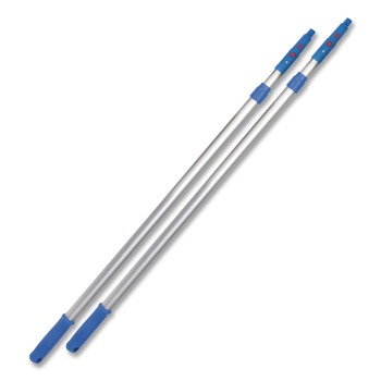 Gritt Commercial GRI1066F3PK 3.5 ft. to 6 ft. Telescopic Aluminum Extension Pole with Click/Lock Adapter Cone - Blue/Silver (3/Pack)