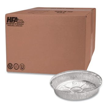 Handi-Foil HFA 400440 9.03 in. x 1.25 in. 32 oz. Aluminum Containers - Silver (500/Carton)