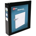 Office Jansan | Avery 19700 11 in. x 8.5 in. 3 Rings 2 in. Capacity Showcase Economy View Binders with Slant Rings - Black image number 0