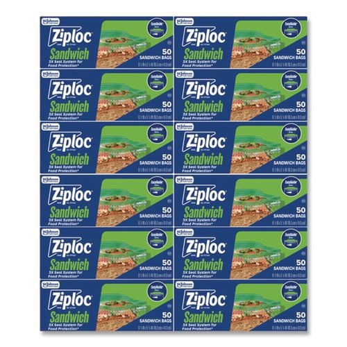 Food Service | Ziploc 383179 6.5 in. x 5.88 in. Resealable Sandwich Bags - Clear (600/Carton) image number 0