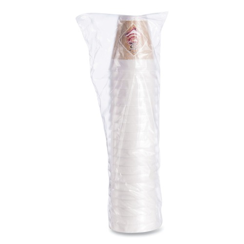Cutlery | Dart 12X16G 12 oz. Cafe G Foam Hot/Cold Cups - White/Brown/Red (1000/Carton) image number 0